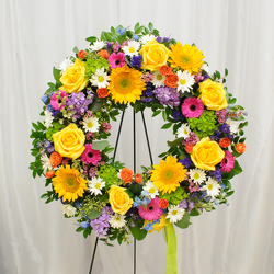 Vibrant Wreath from Hafner Florist in Sylvania, OH