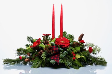 Happy Holiday Centerpiece from Hafner Florist in Sylvania, OH