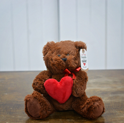 Plush Brown Bear with a Heart from Hafner Florist in Sylvania, OH