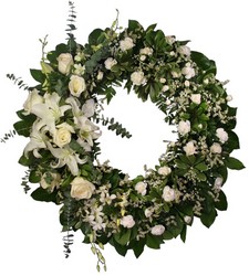 Simply White Wreath  from Hafner Florist in Sylvania, OH