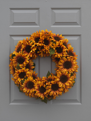 Sunflower Burst Wreath from Hafner Florist in Sylvania, OH
