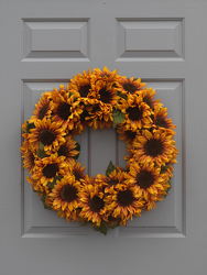 Sunflower Burst Wreath from Hafner Florist in Sylvania, OH