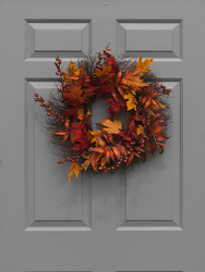 Rosehip and Leaf Wreath from Hafner Florist in Sylvania, OH