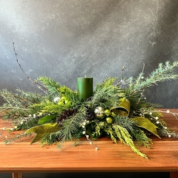 Luxe Frasier Fir Centerpiece from Hafner Florist in Sylvania, OH