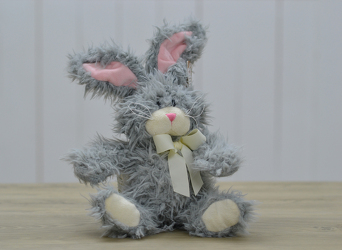 Grey Plush Bunny from Hafner Florist in Sylvania, OH